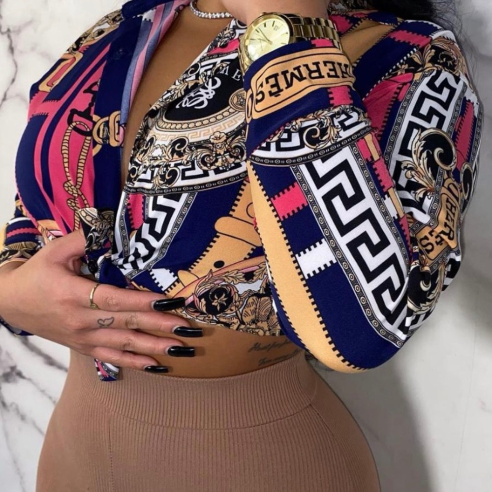 Purple Hermès inspired blouse